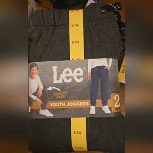 LEE BOYS 2 PACK RUGGED KNEE JOGGERS(HEATHER GRAY/BLACK M